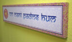 Om Mani Padme Hum mantra vászonkép / kék - 90x20 cm - Image 3