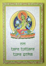 Zöld Tara mantra vászonkép - 40x60 cm