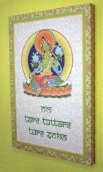 Zöld Tara mantra vászonkép - 40x60 cm - Image 3